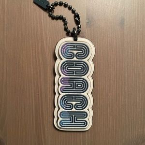 Amazing Genuine Coach Leather Iridescent Keychain